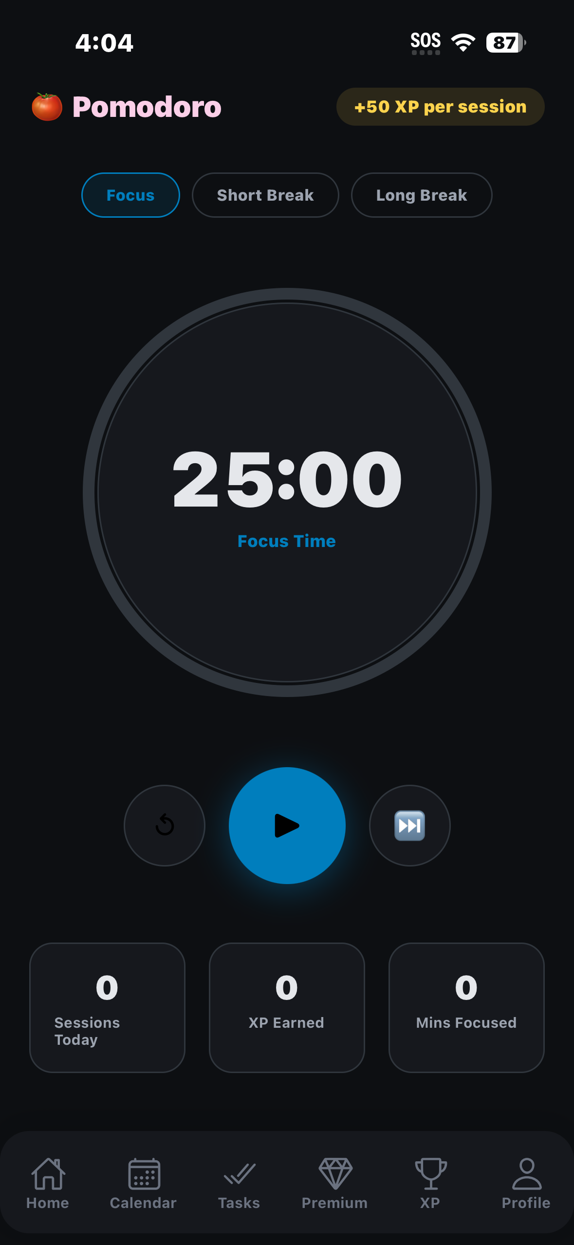 Axio Pomodoro focus timer